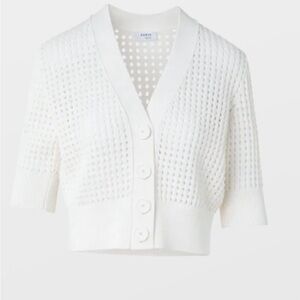 Akris Punto White Cotton Button-Up Cardigan